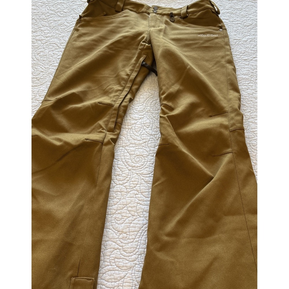 Volcom Species Stretch Women's Large Snowboard Ski Pants Green Slim 15K